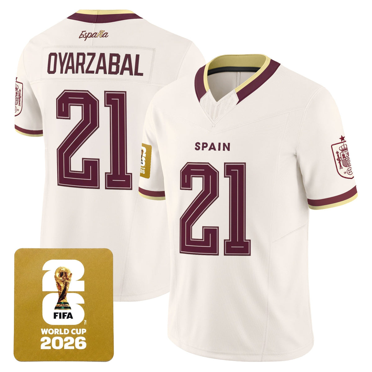 Spain 2026 World Cup Vapor Football Jersey - Stitched