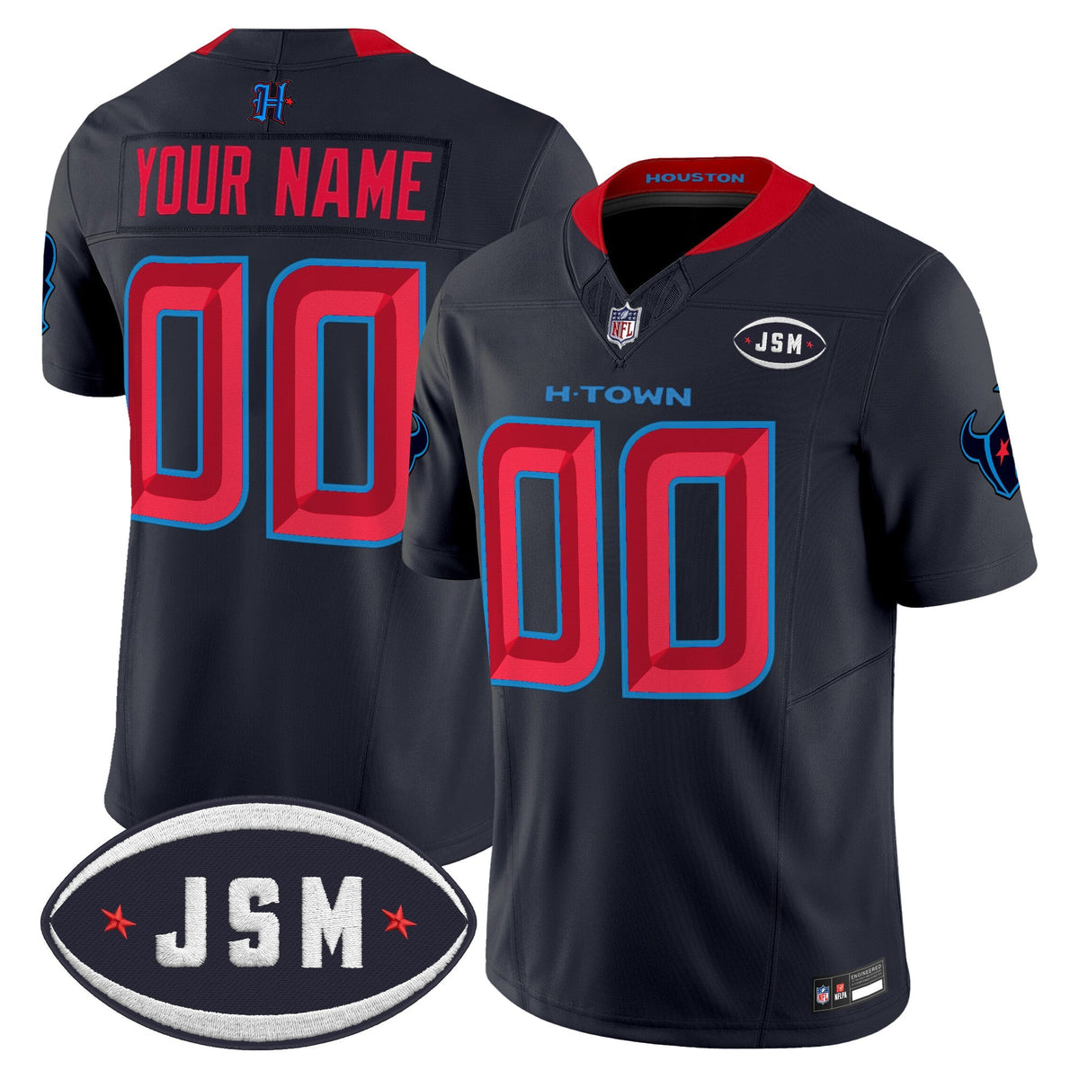 Houston Texan Janice McNair Memorial Patch Vapor Limited Custom Jersey - Stitched-Cuztomshoes