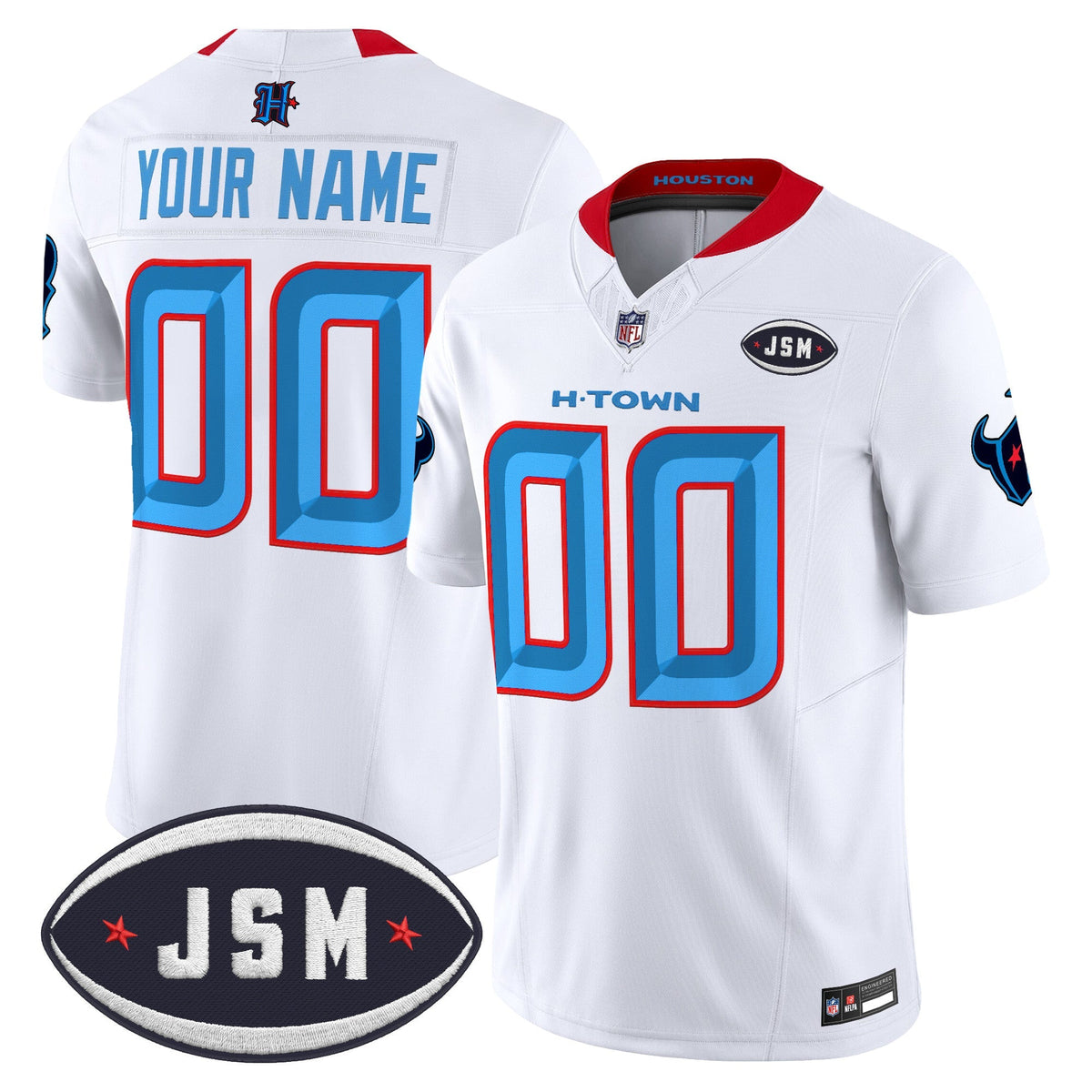 Houston Texan Janice McNair Memorial Patch Vapor Limited Custom Jersey - Stitched-Cuztomshoes