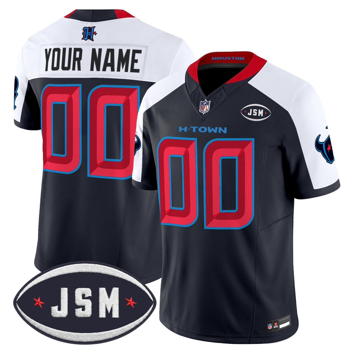 Houston Texan Janice McNair Memorial Patch Vapor Limited Custom Jersey - Stitched-Cuztomshoes