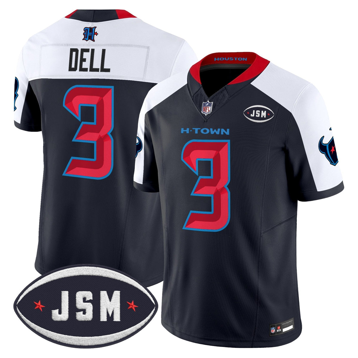 Houston Texan Janice McNair Memorial Patch Vapor Limited Jersey - Stitched-Cuztomshoes