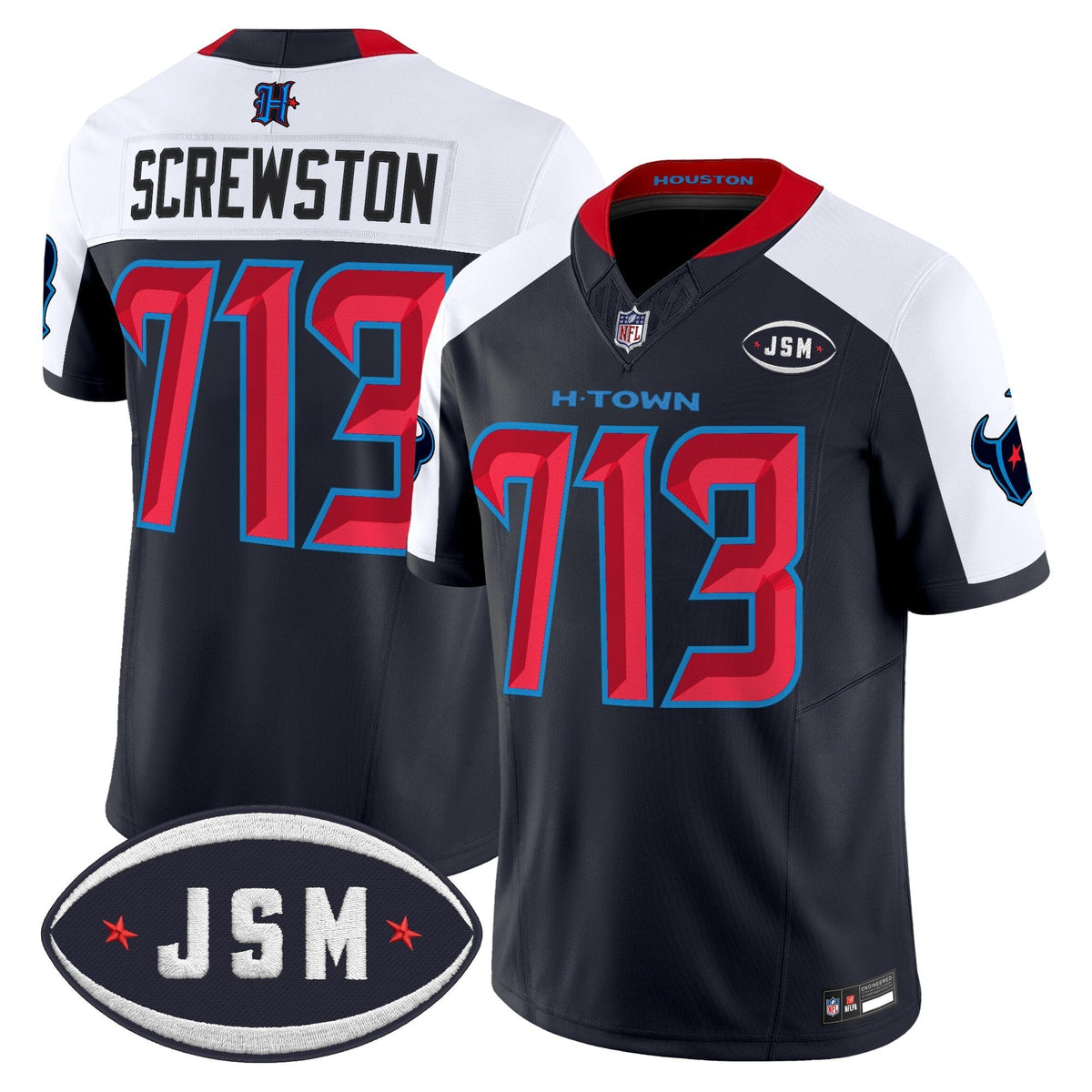Houston Texan Janice McNair Memorial Patch Vapor Limited Jersey - Stitched-Cuztomshoes
