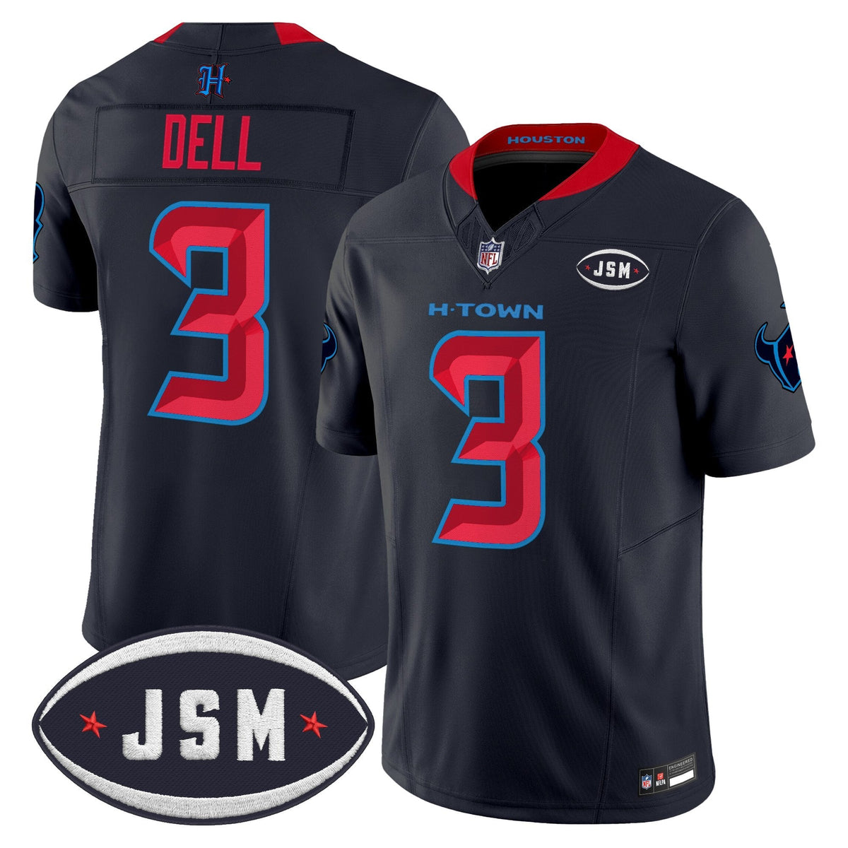 Houston Texan Janice McNair Memorial Patch Vapor Limited Jersey - Stitched-Cuztomshoes