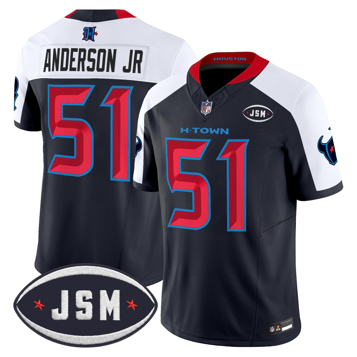 Houston Texan Janice McNair Memorial Patch Vapor Limited Jersey - Stitched-Cuztomshoes