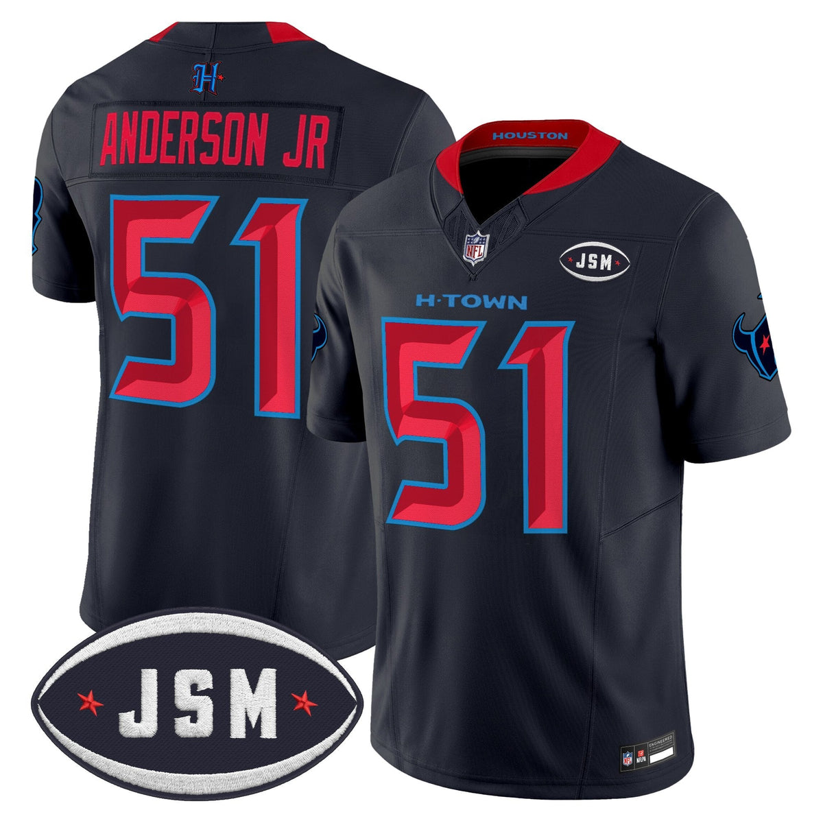 Houston Texan Janice McNair Memorial Patch Vapor Limited Jersey - Stitched-Cuztomshoes