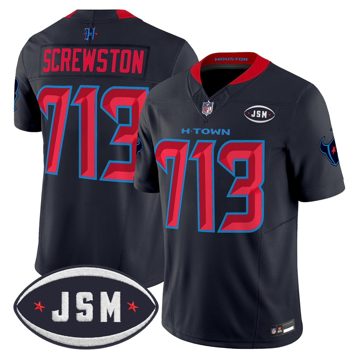 Houston Texan Janice McNair Memorial Patch Vapor Limited Jersey - Stitched-Cuztomshoes