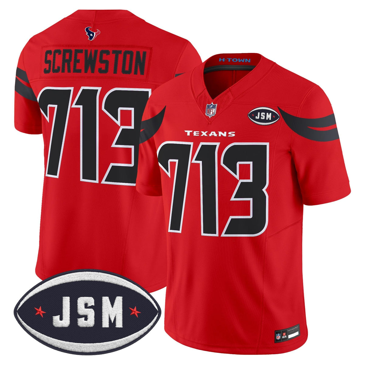 Houston Texan Janice McNair Memorial Patch Vapor Limited Jersey - Stitched-Cuztomshoes
