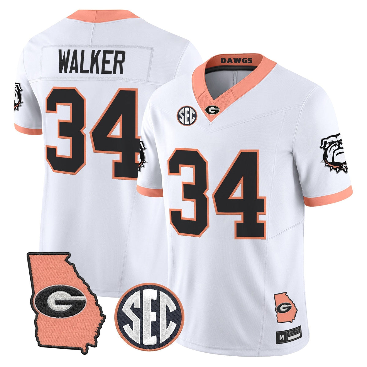 Georgia Bulldogs The Big Peach Vapor Limited Jersey - Stitched