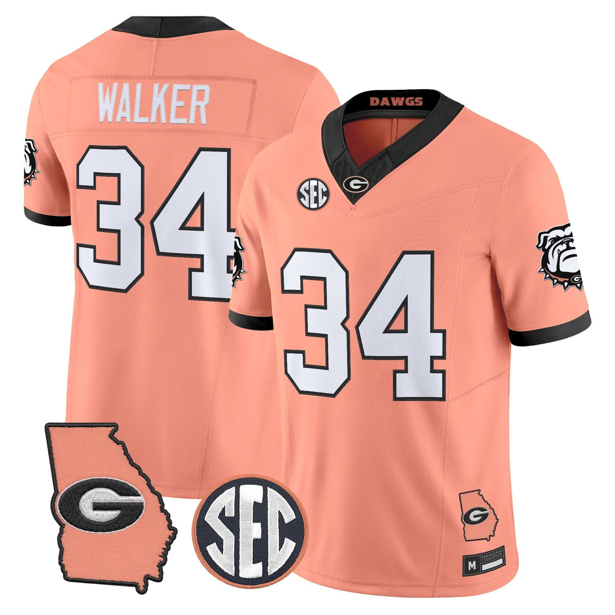 Georgia Bulldogs The Big Peach Vapor Limited Jersey - Stitched