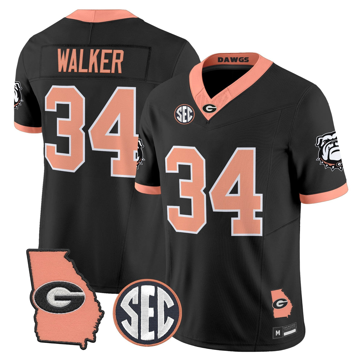Georgia Bulldogs The Big Peach Vapor Limited Jersey - Stitched