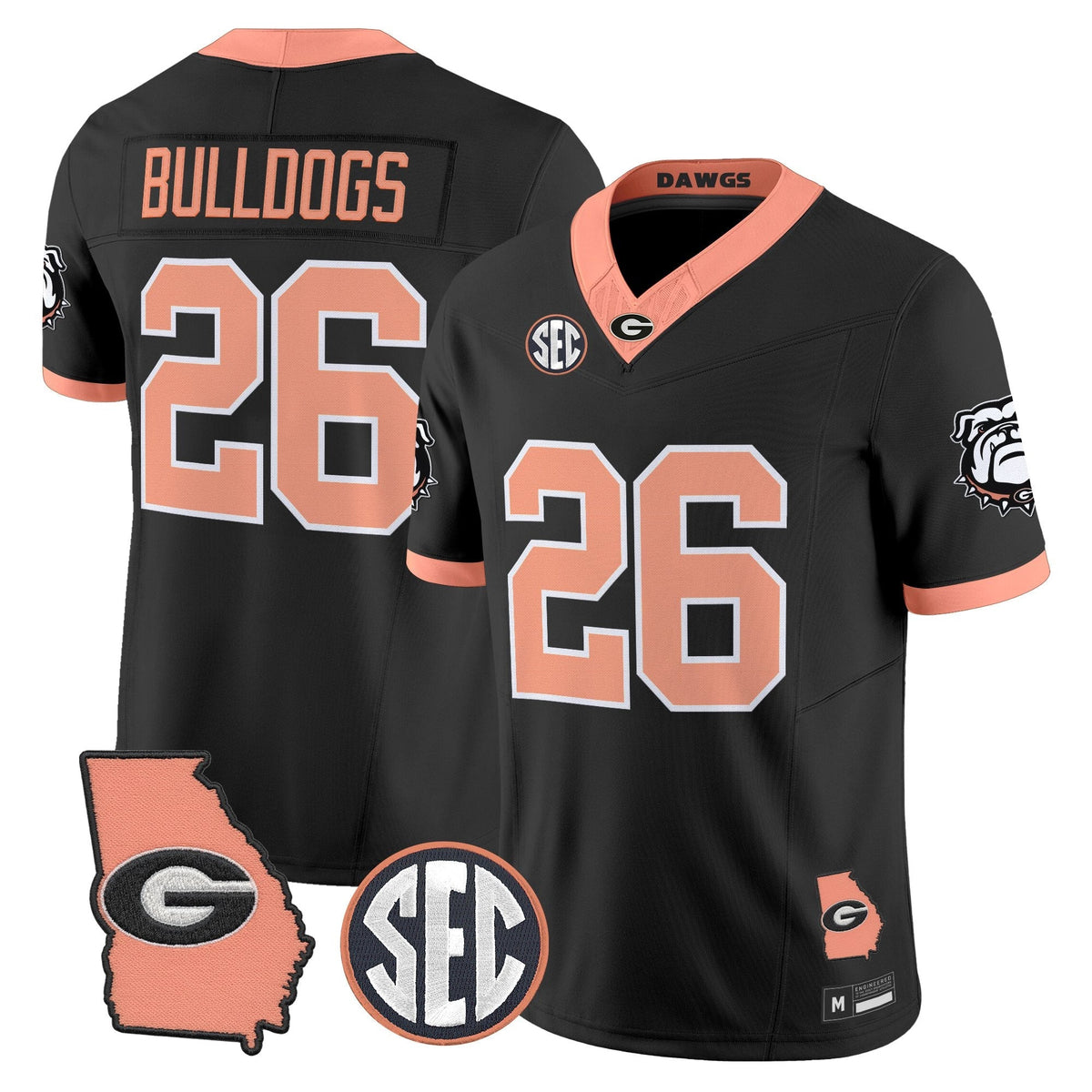 Georgia Bulldogs The Big Peach Vapor Limited Jersey - Stitched