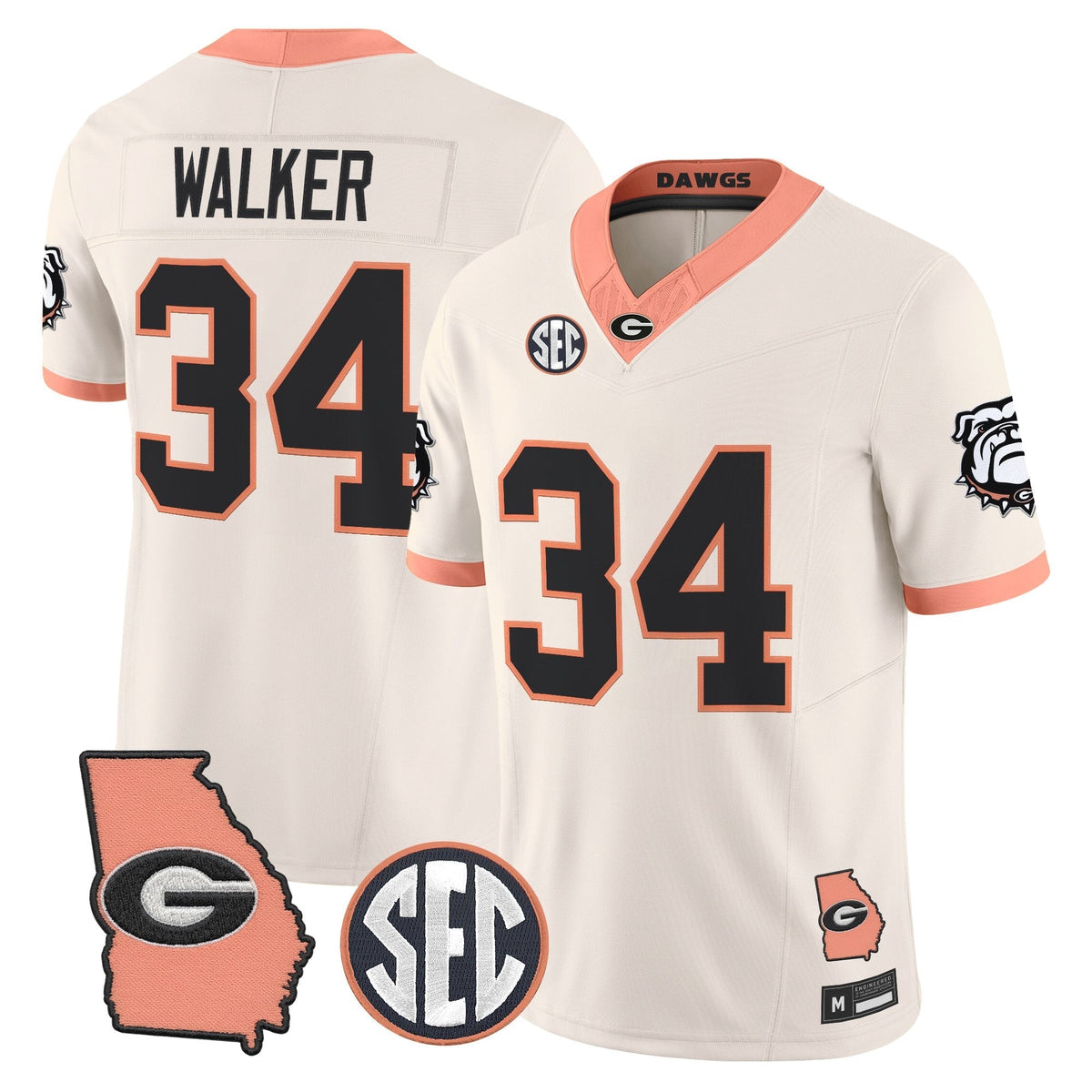 Georgia Bulldogs The Big Peach Vapor Limited Jersey - Stitched