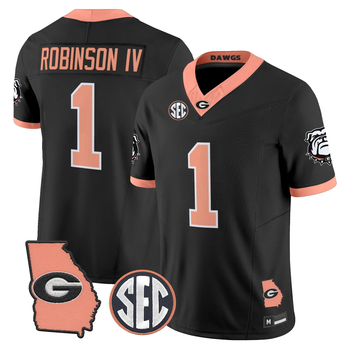 Georgia Bulldogs The Big Peach Vapor Limited Jersey - Stitched