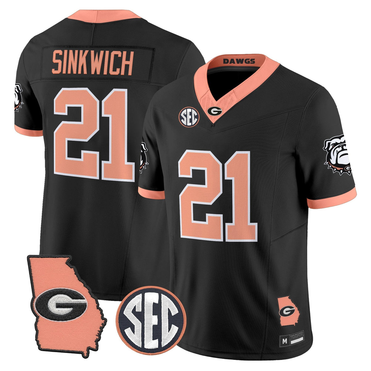 Georgia Bulldogs The Big Peach Vapor Limited Jersey - Stitched