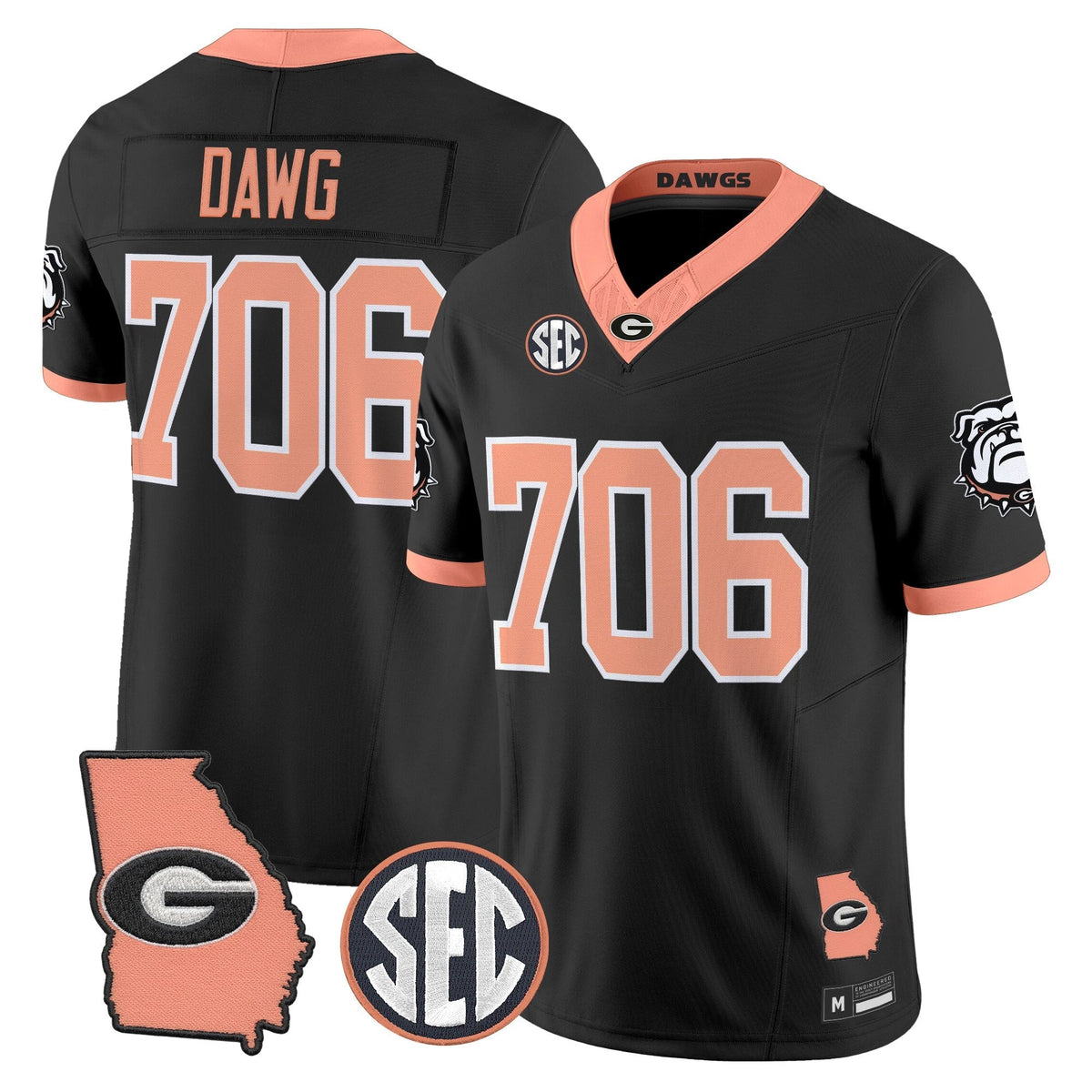 Georgia Bulldogs The Big Peach Vapor Limited Jersey - Stitched