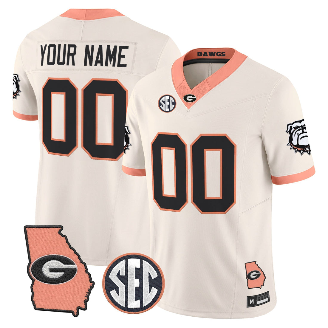 Georgia Bulldogs The Big Peach Vapor Limited Custom Jersey - Stitched-Cuztomshoes