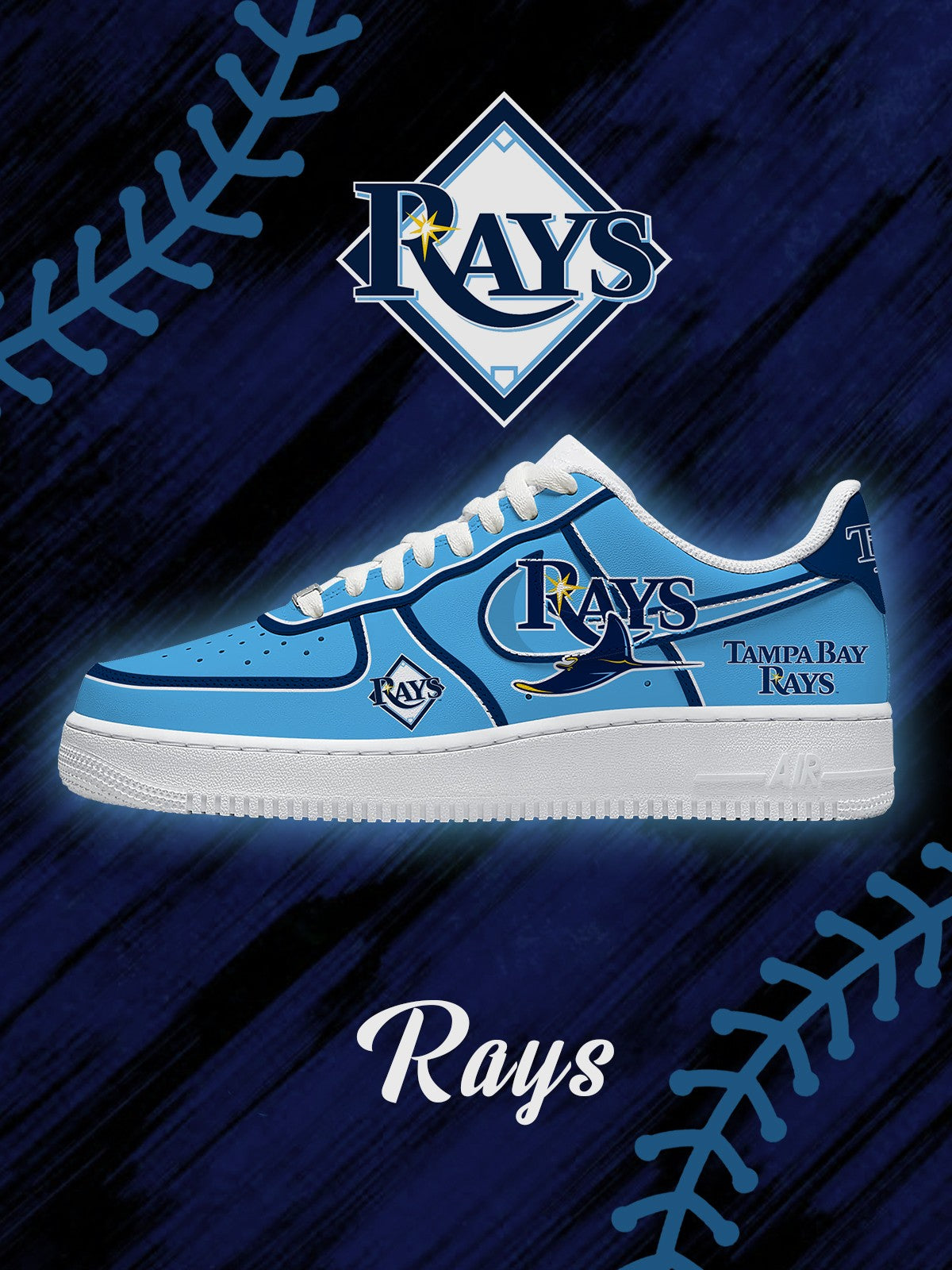 Tampa Bay Baseball V.2 Custom Low-top Sneakers For Fans