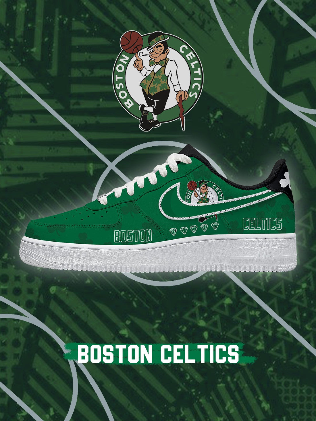 Boston Basketball V.4 Custom Low-top Sneakers For Fans-Cuztomshoes