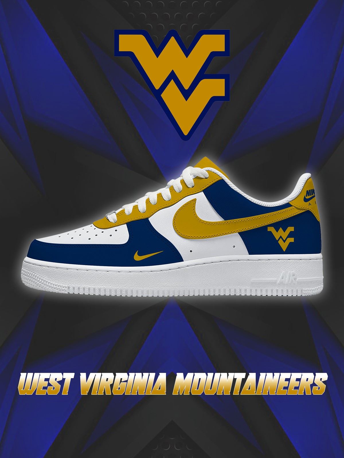 West Virginia College Custom Low-top Sneakers For Fans-Cuztomshoes