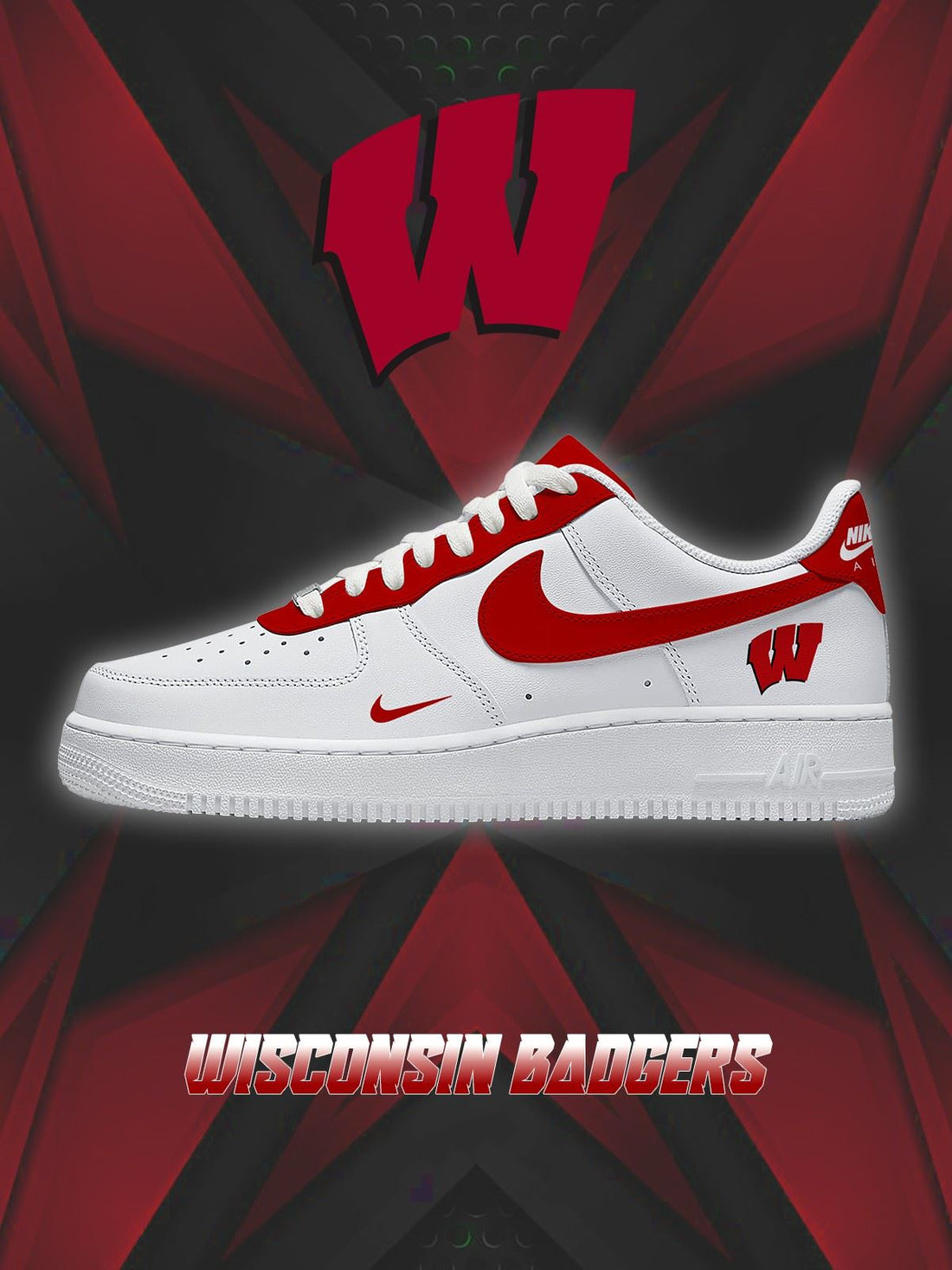 Wisconsin College Custom Low-top Sneakers For Fans-Cuztomshoes