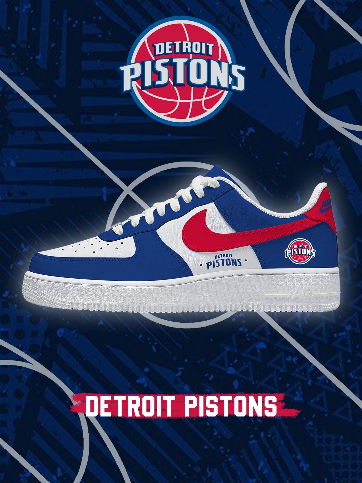 Detroit Basketball Custom Low-top Sneakers For Fans