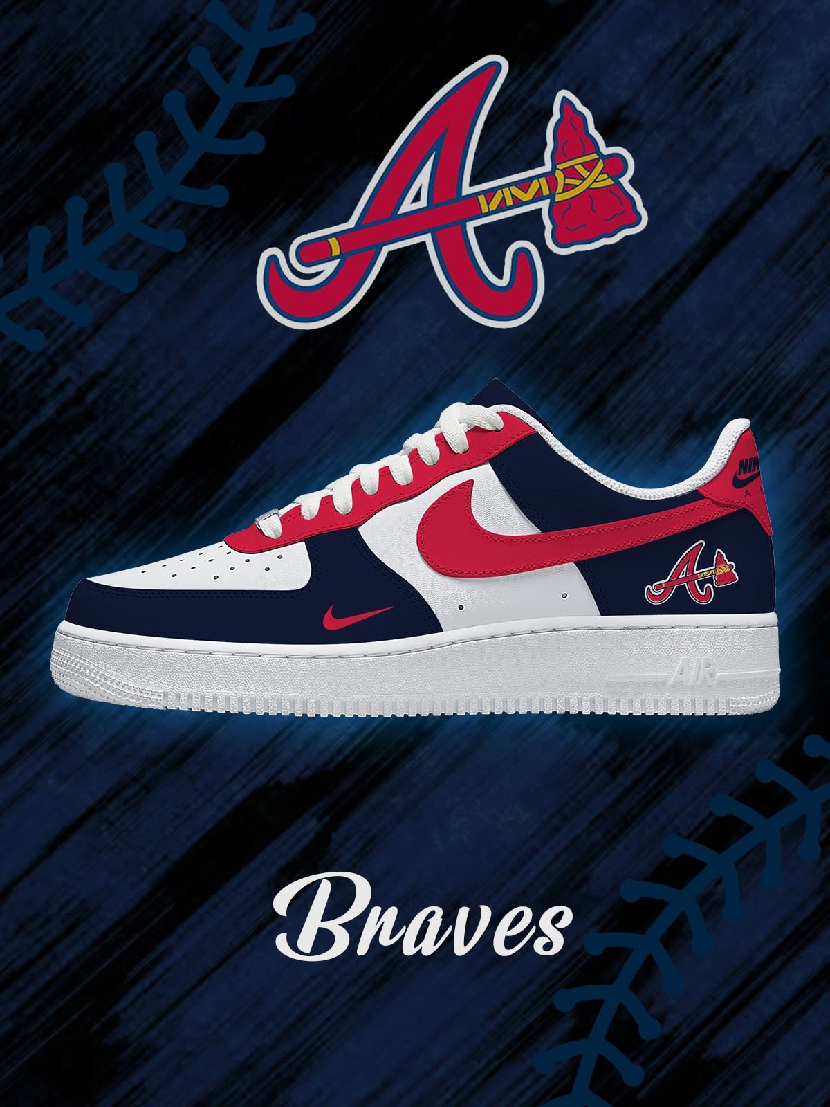 Atlanta Baseball Custom Low-top Sneakers For Fans
