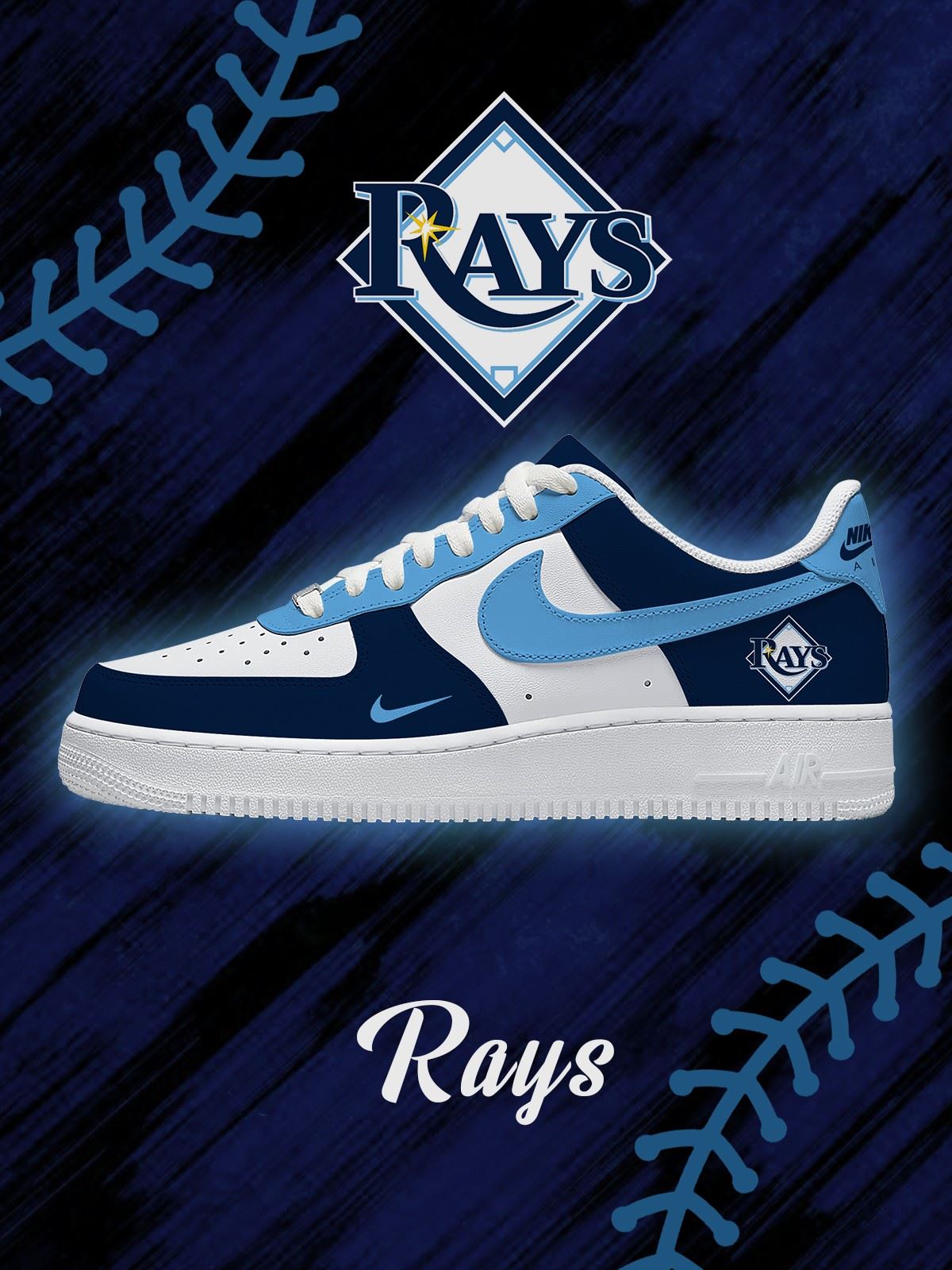 Tampa Bay Baseball Custom Low-top Sneakers For Fans