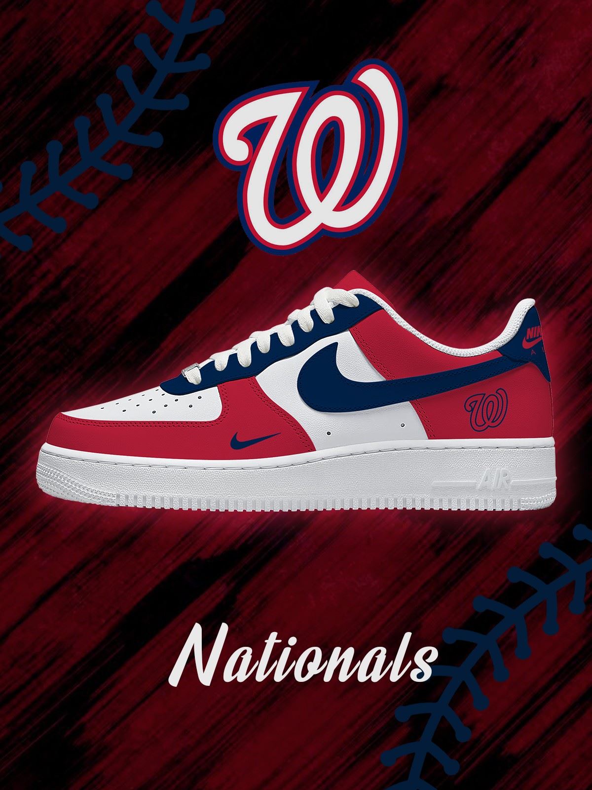 Washington Baseball Custom Low-top Sneakers For Fans