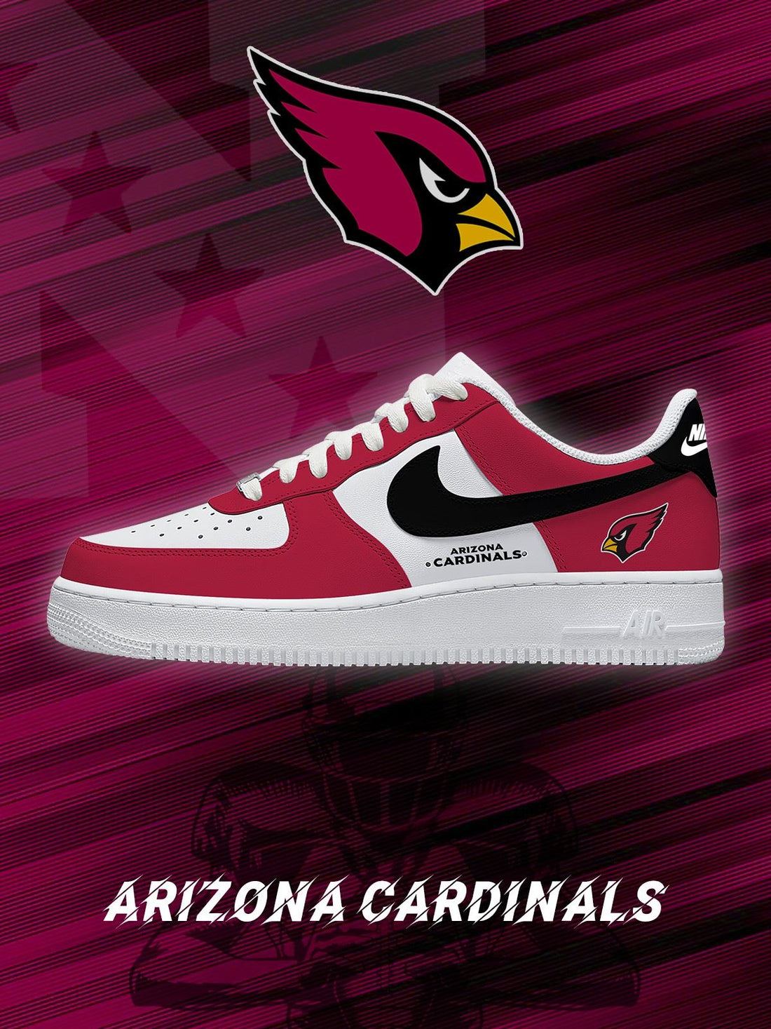 Arizona Custom Low-top Sneakers For Football Fans-Cuztomshoes