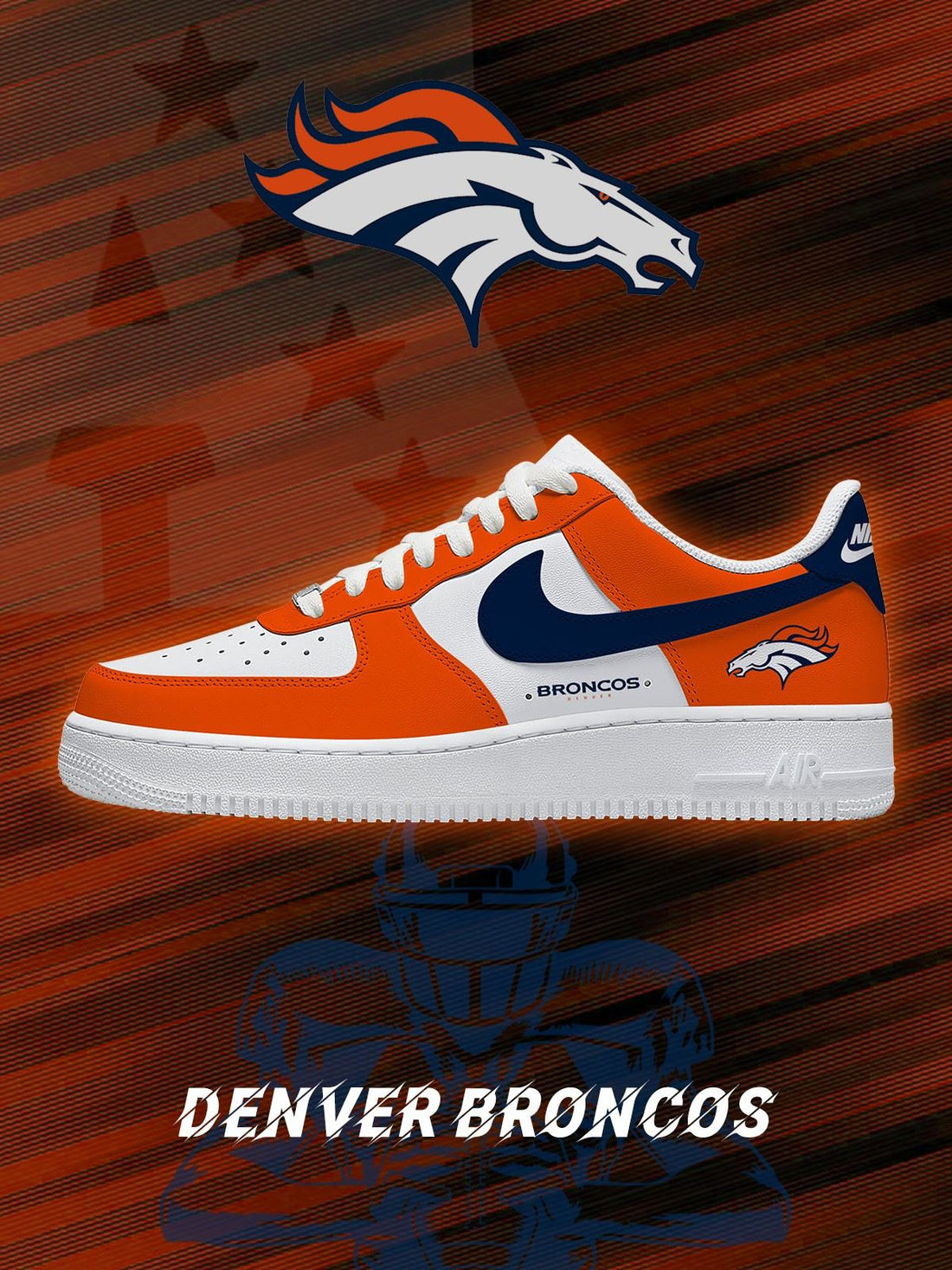 Denver Custom Low-top Sneakers For Football Fans-Cuztomshoes