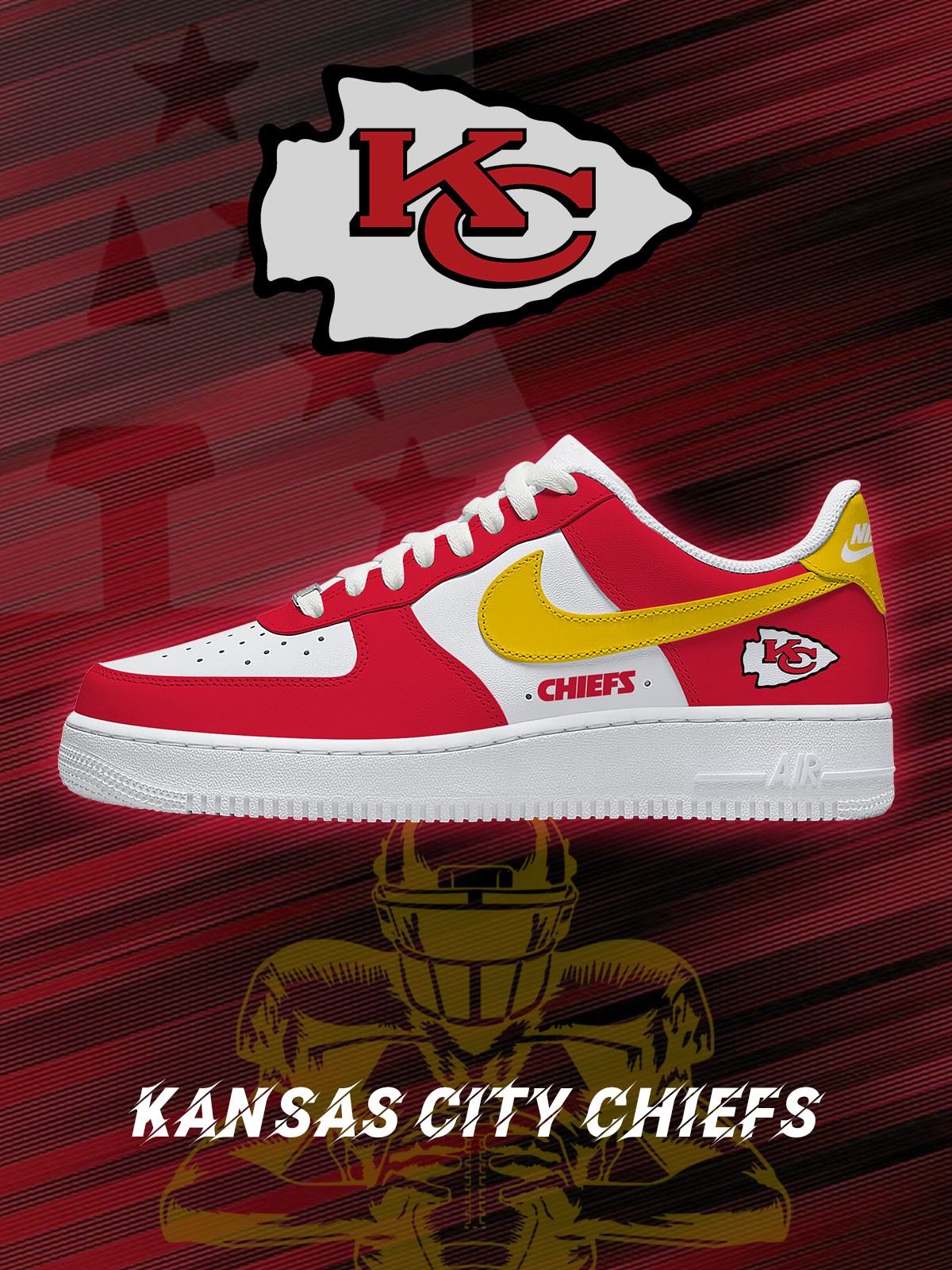 Kansas City Custom Low-top Sneakers For Football Fans