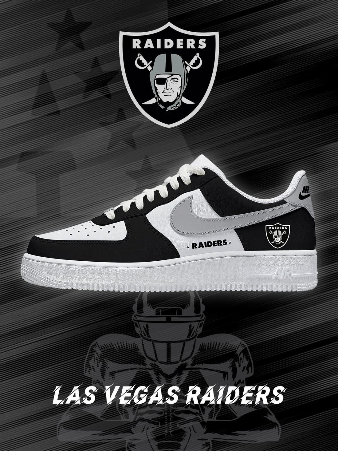 Las Vegas Custom Low-top Sneakers For Football Fans-Cuztomshoes