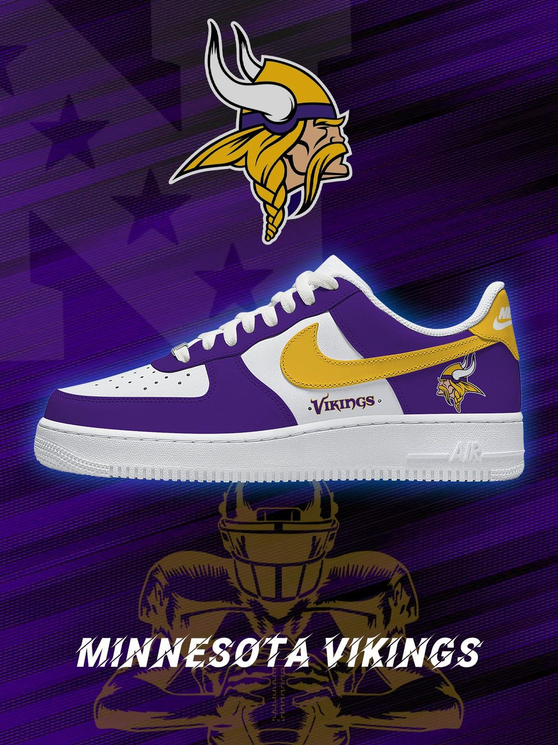 Minnesota Custom Low-top Sneakers For Football Fans-Cuztomshoes