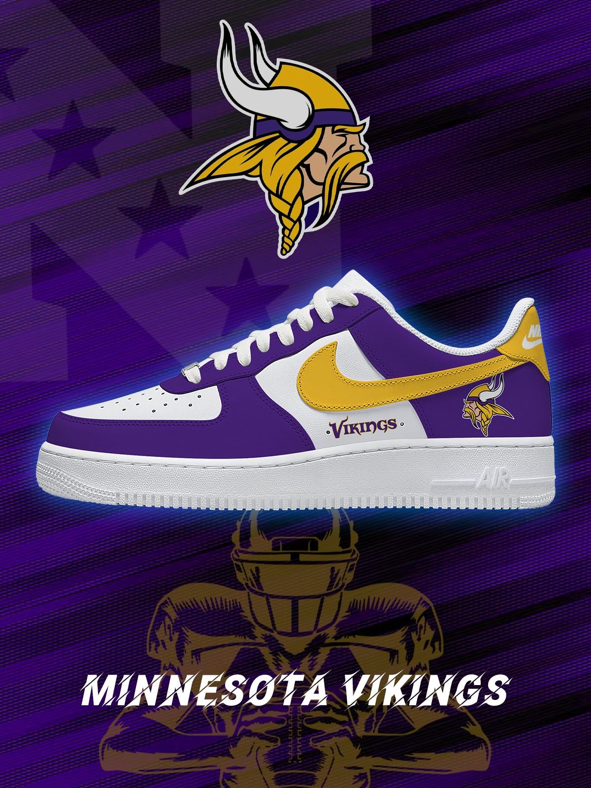 Minnesota Custom Low-top Sneakers For Football Fans