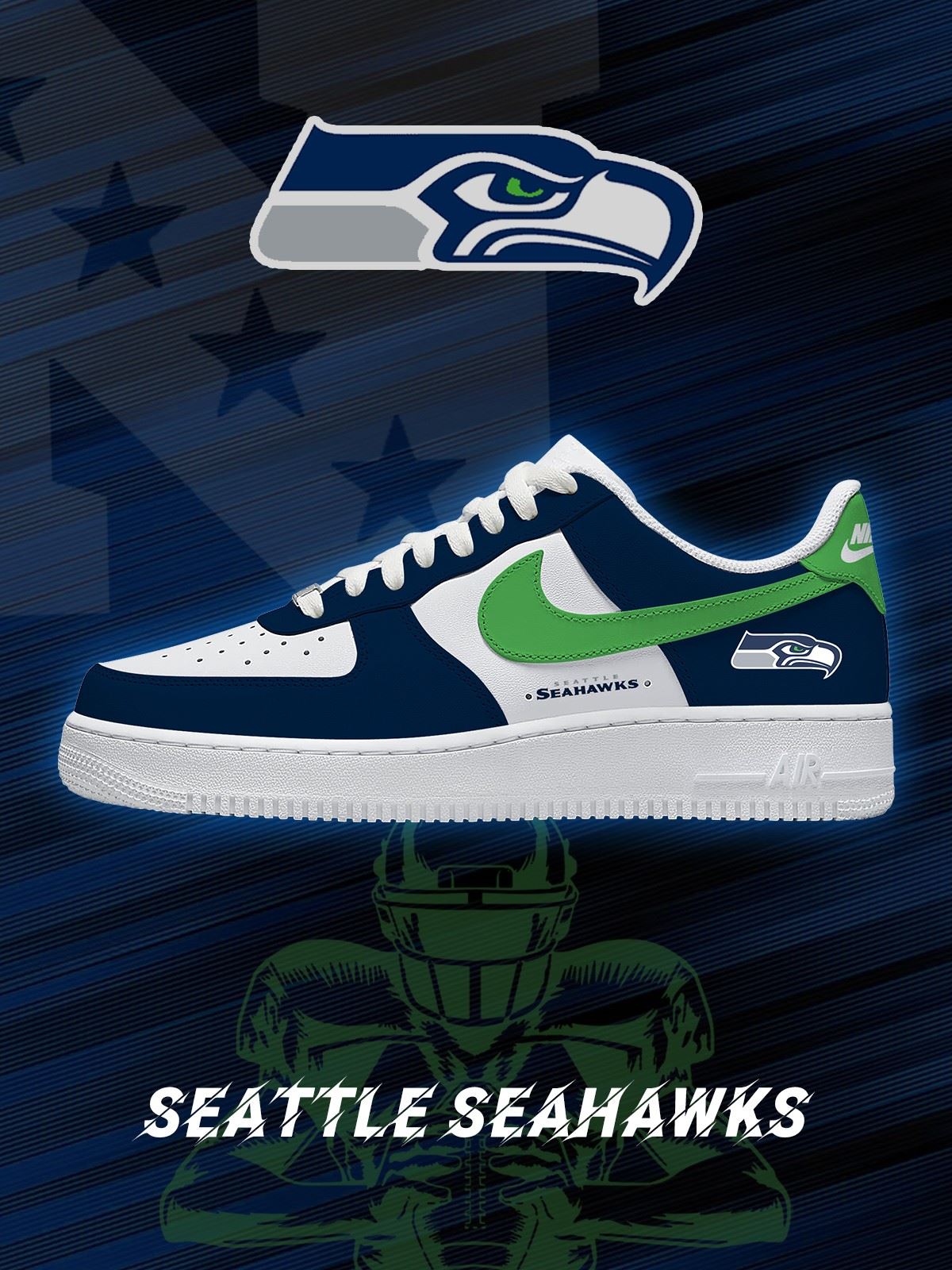 Seattle Custom Low-top Sneakers For Football Fans