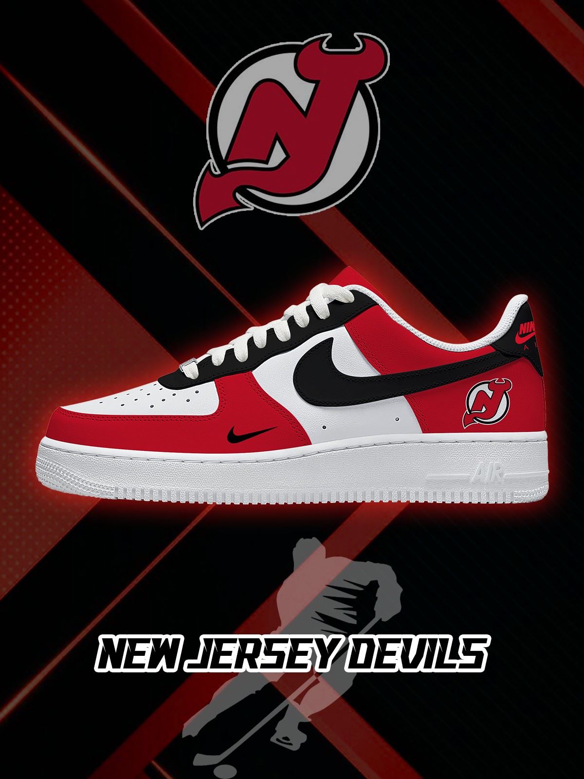 New Jersey Hockey V.1 Custom Low-top Sneakers For Fans