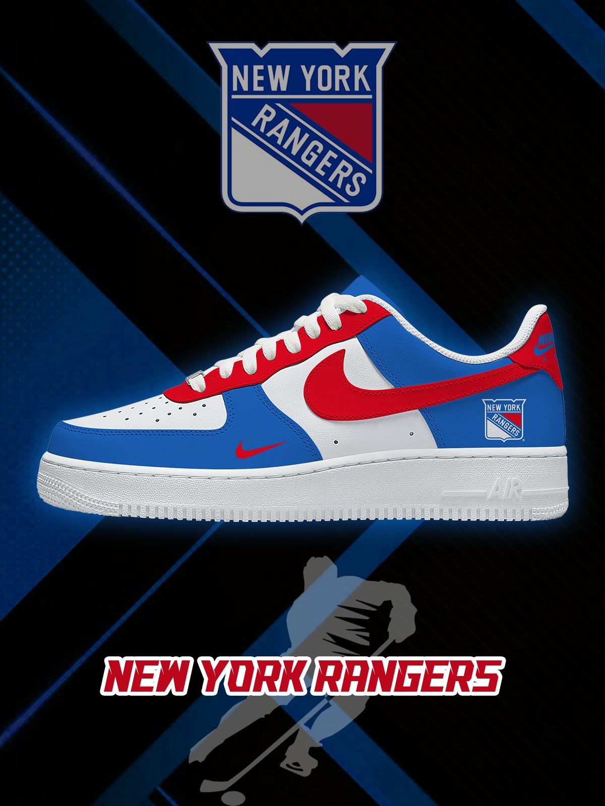New York Hockey V.1 Custom Low-top Sneakers For Fans