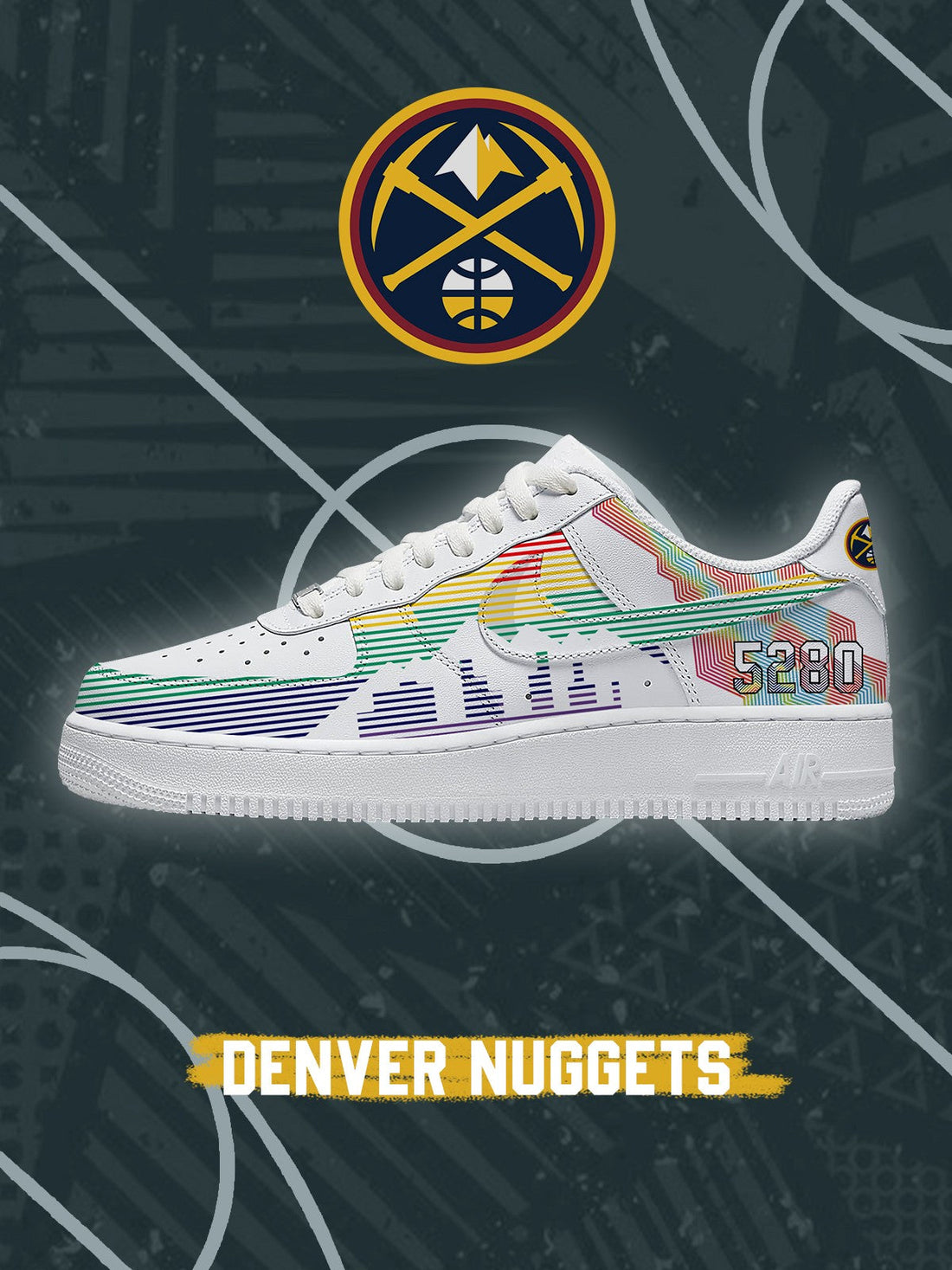 Denver Basketball V.2 Custom Low-top Sneakers For Fans-Cuztomshoes