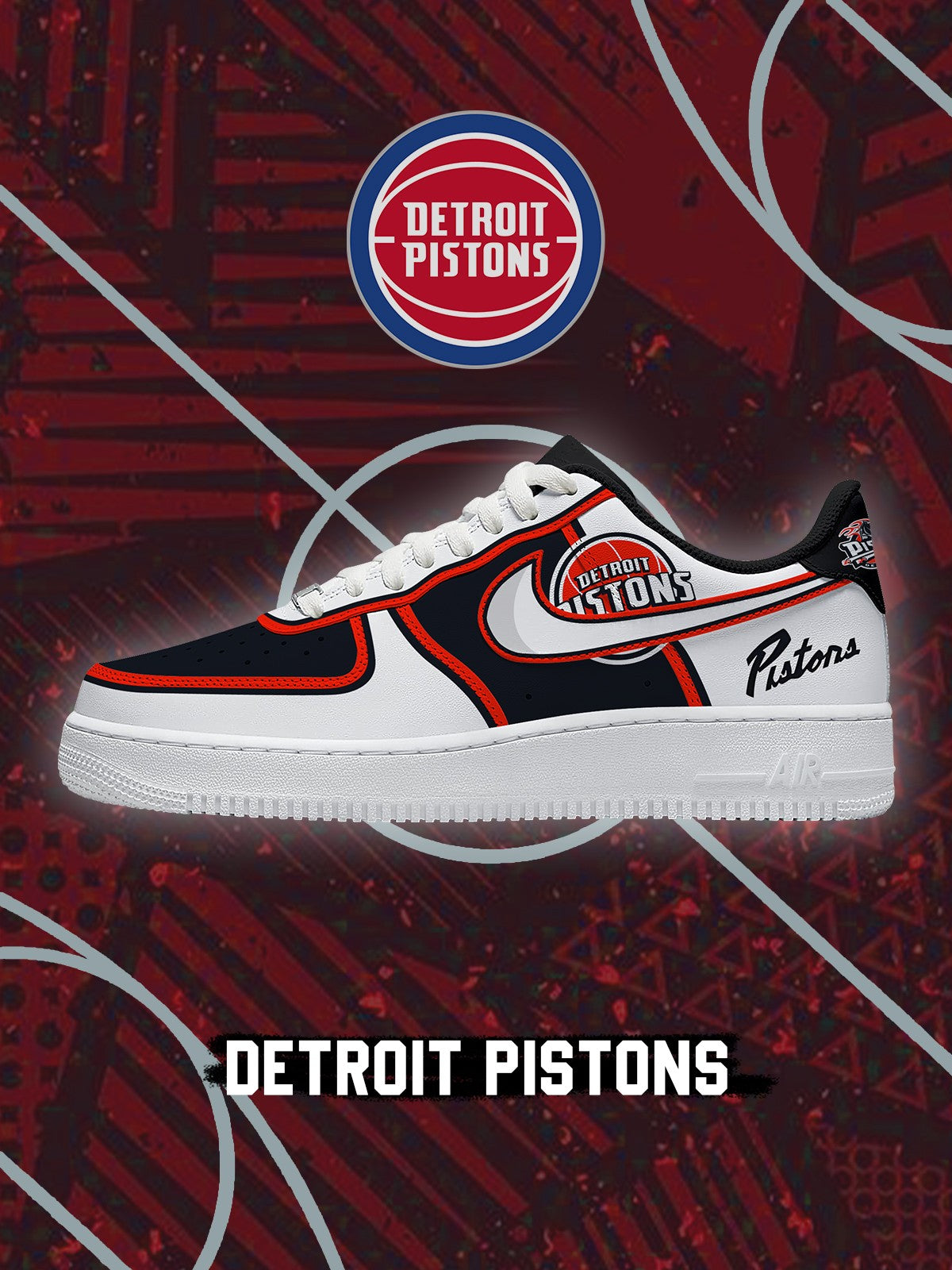 Detroit Basketball V.2 Custom Low-top Sneakers For Fans