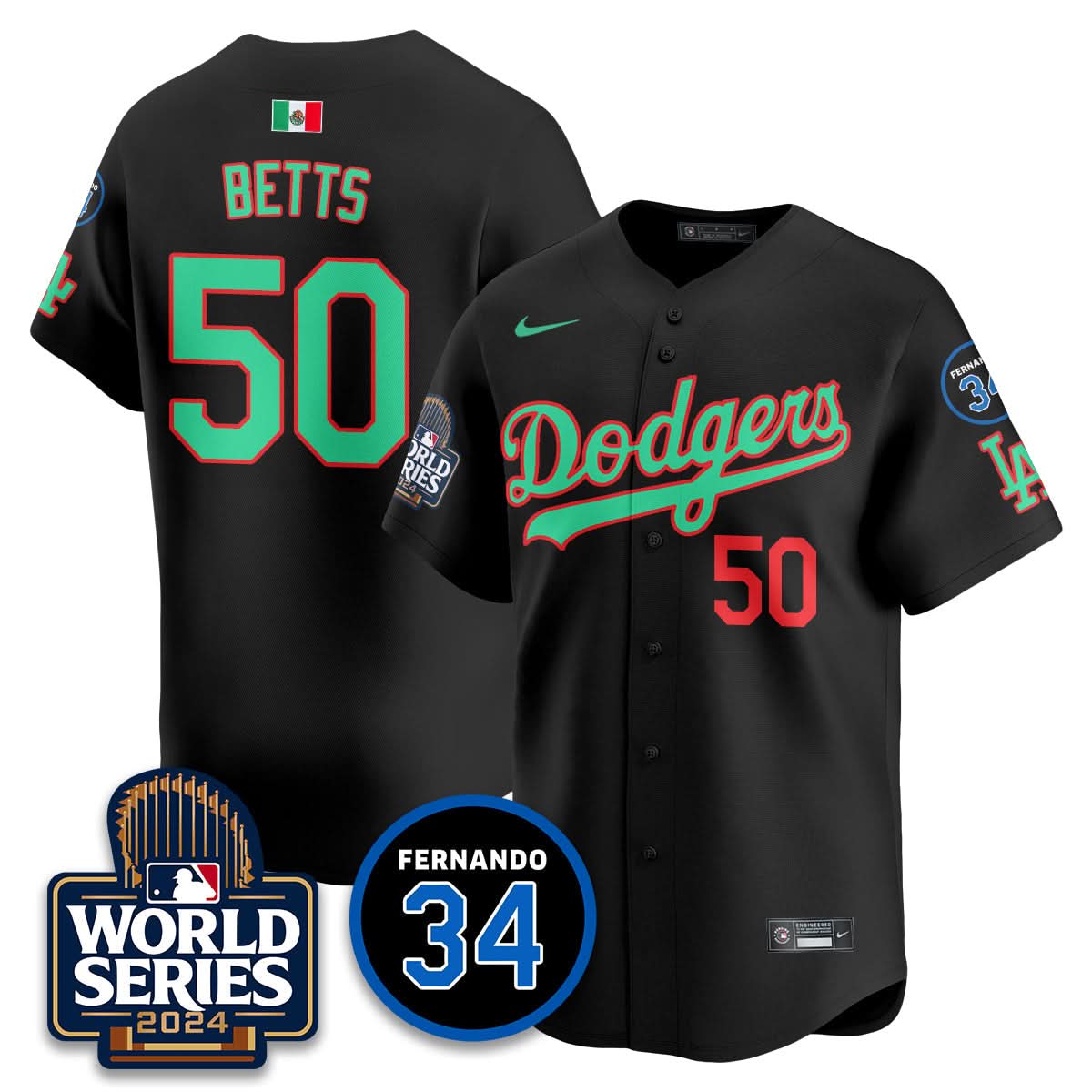 Los Angeles Dodgers Mexico World Series Jersey - Stitched