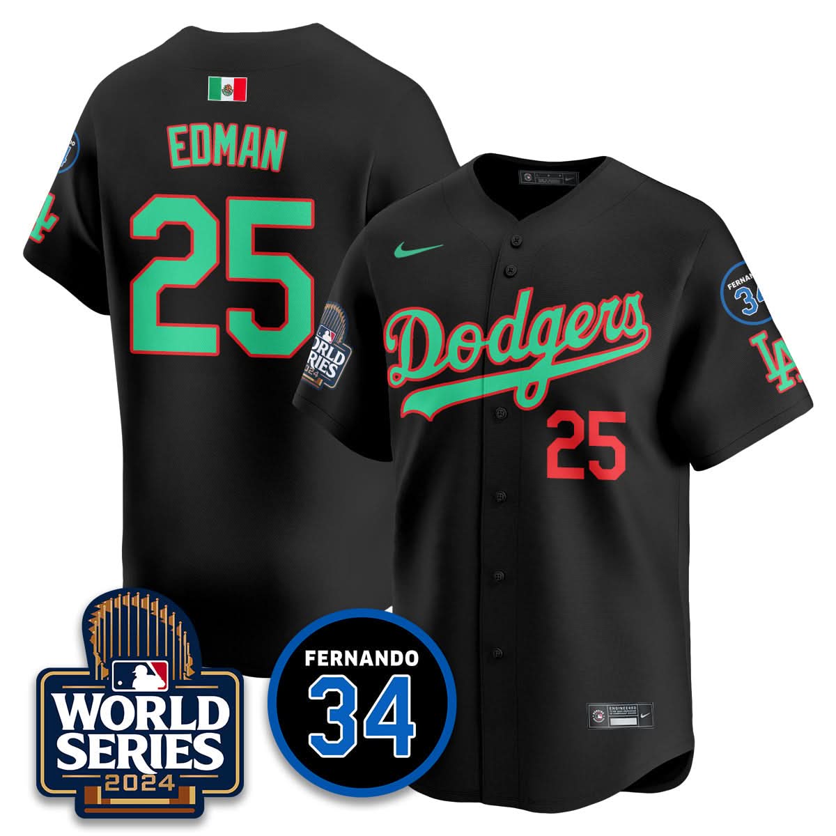 Los Angeles Dodgers Mexico World Series Jersey - Stitched