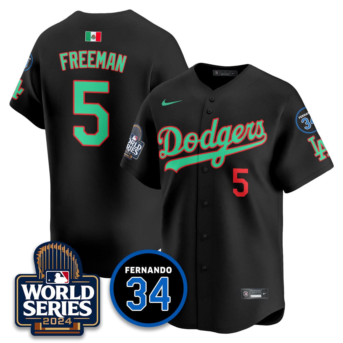 Los Angeles Dodgers Mexico World Series Jersey - Stitched
