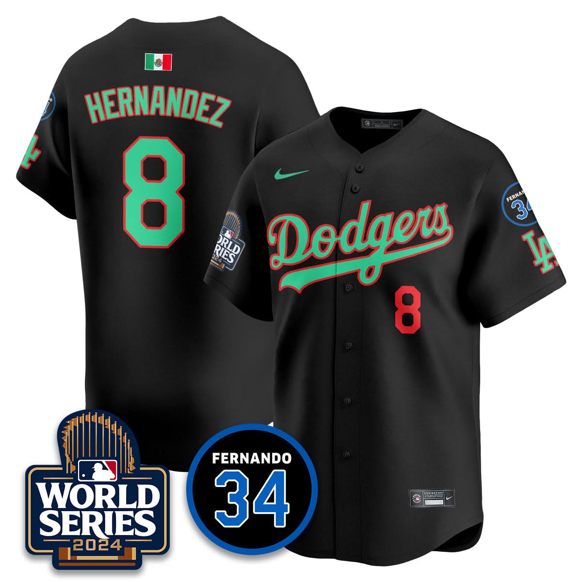 Los Angeles Dodgers Mexico World Series Jersey - Stitched