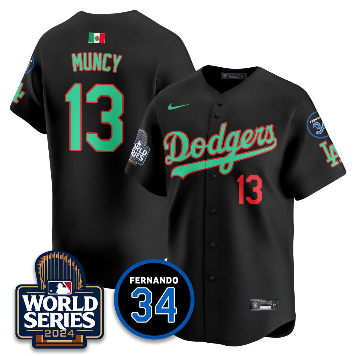 Los Angeles Dodgers Mexico World Series Jersey - Stitched