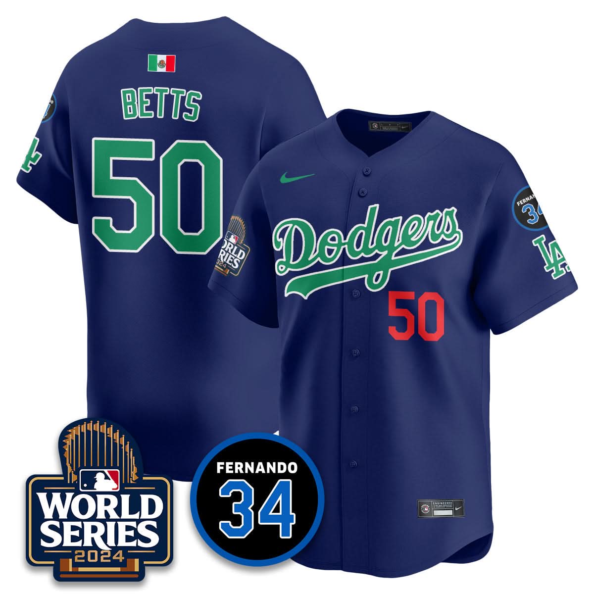 Los Angeles Dodgers Mexico World Series Jersey - Stitched