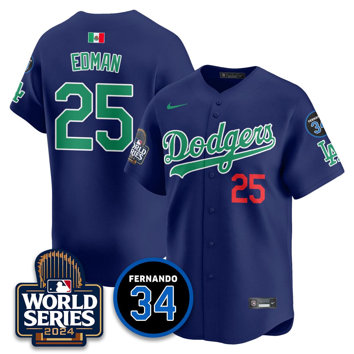Los Angeles Dodgers Mexico World Series Jersey - Stitched