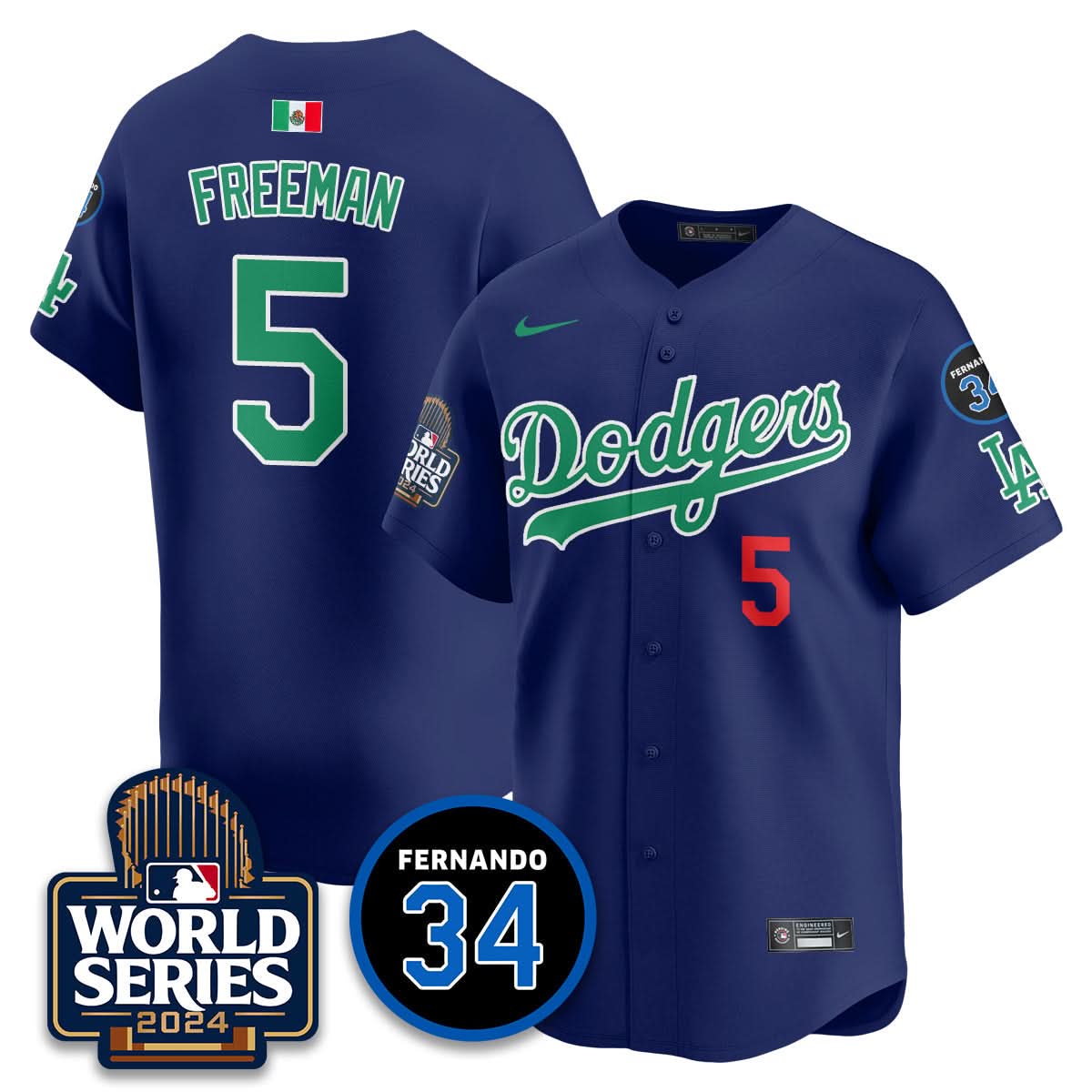 Los Angeles Dodgers Mexico World Series Jersey - Stitched