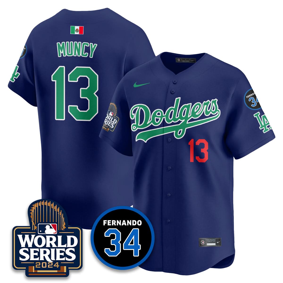 Los Angeles Dodgers Mexico World Series Jersey - Stitched