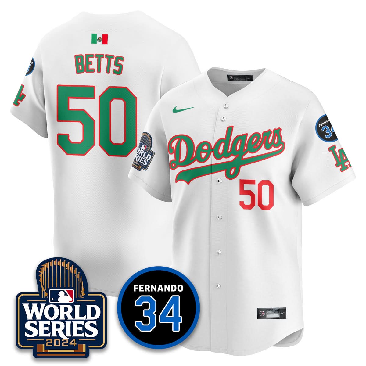 Los Angeles Dodgers Mexico World Series Jersey - Stitched