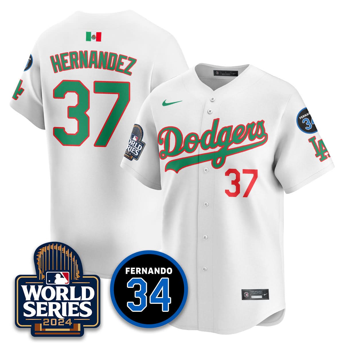 Los Angeles Dodgers Mexico World Series Jersey - Stitched